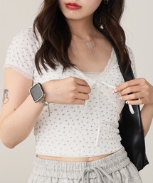 ROOPTOKYO | Flower Design Cross Lace Top / フラワーデザイン クロスレーストップス(Tシャツ/カットソー)
