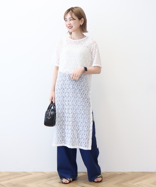 ワンピース51-101 NOMBRE IMPAIR ワンピース TCカットコンビ リブ付キバンザイ