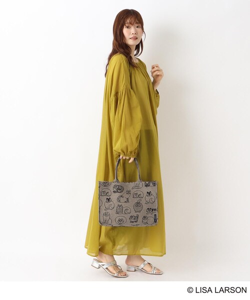 one'sterrace（ワンズテラス）の「LISA LARSON リサ・ラーソン ジャカードスクエアトート（トートバッグ・レディース・グリーン系その他6/グレー系4・99）」の14枚目の写真