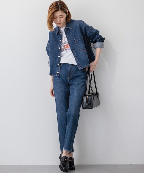 23区 S(ニジュウサンクチイサイサイズ)の「【RED CARD TOKYO×23区】スリムストレート デニム パンツ(デニムパンツ・レディース・ターコイズブルー系/ダルブルー系・34/32/30)」の9枚目の写真