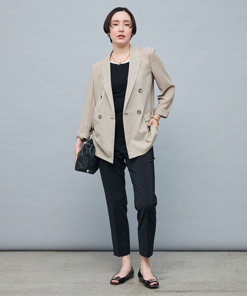 NOLLEY’S Sophi（ノーリーズソフィ）の「ウォッシャブルボイルシアーダブルジャケット（テーラードジャケット・レディース・ダークブラウン/ベージュ・38/36/34）」の3枚目の写真