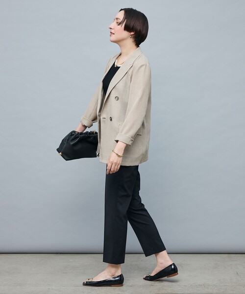 NOLLEY’S Sophi（ノーリーズソフィ）の「ウォッシャブルボイルシアーダブルジャケット（テーラードジャケット・レディース・ダークブラウン/ベージュ・38/36/34）」の5枚目の写真