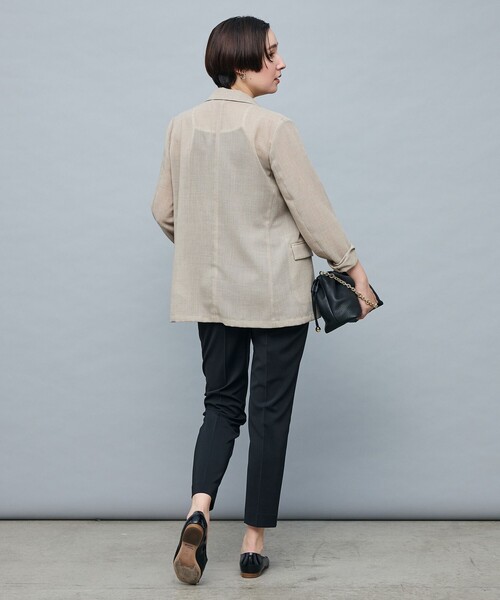 NOLLEY’S Sophi（ノーリーズソフィ）の「ウォッシャブルボイルシアーダブルジャケット（テーラードジャケット・レディース・ダークブラウン/ベージュ・38/36/34）」の6枚目の写真