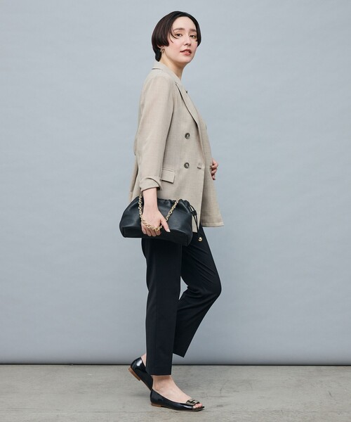 NOLLEY’S Sophi（ノーリーズソフィ）の「ウォッシャブルボイルシアーダブルジャケット（テーラードジャケット・レディース・ダークブラウン/ベージュ・38/36/34）」の7枚目の写真