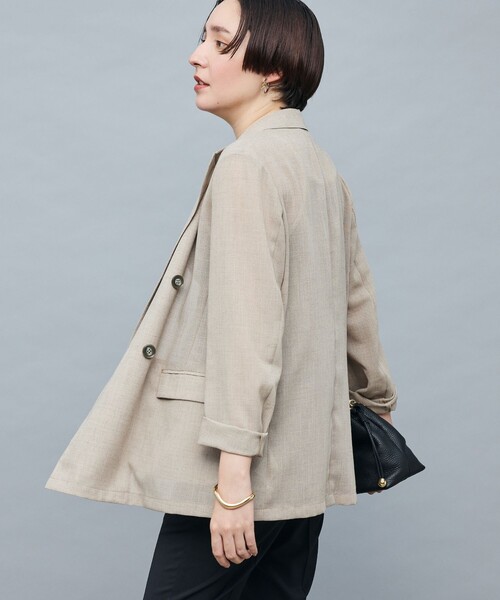 NOLLEY’S Sophi（ノーリーズソフィ）の「ウォッシャブルボイルシアーダブルジャケット（テーラードジャケット・レディース・ダークブラウン/ベージュ・38/36/34）」の9枚目の写真