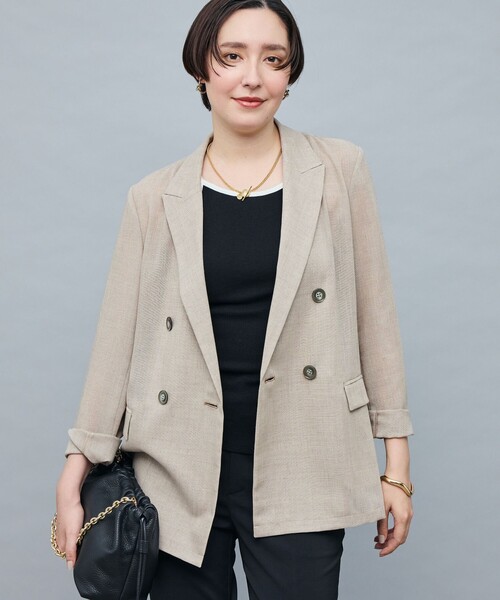 NOLLEY’S Sophi（ノーリーズソフィ）の「ウォッシャブルボイルシアーダブルジャケット（テーラードジャケット・レディース・ダークブラウン/ベージュ・38/36/34）」の11枚目の写真