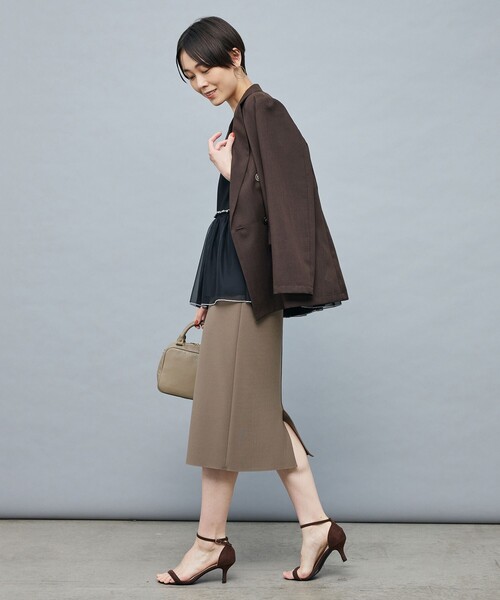 NOLLEY’S Sophi（ノーリーズソフィ）の「ウォッシャブルボイルシアーダブルジャケット（テーラードジャケット・レディース・ダークブラウン/ベージュ・38/36/34）」の16枚目の写真