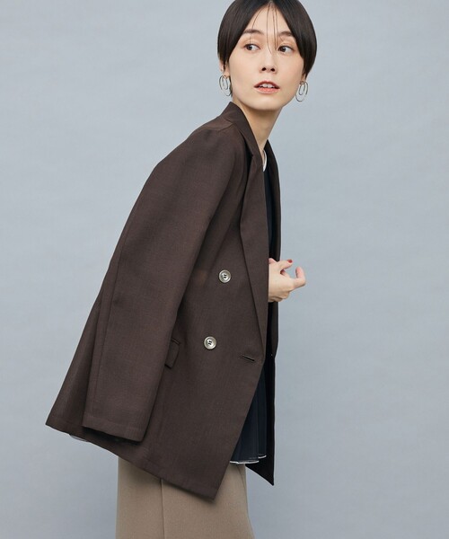 NOLLEY’S Sophi（ノーリーズソフィ）の「ウォッシャブルボイルシアーダブルジャケット（テーラードジャケット・レディース・ダークブラウン/ベージュ・38/36/34）」の20枚目の写真