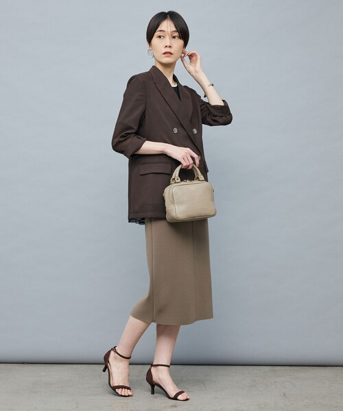 NOLLEY’S Sophi（ノーリーズソフィ）の「ウォッシャブルボイルシアーダブルジャケット（テーラードジャケット・レディース・ダークブラウン/ベージュ・38/36/34）」の21枚目の写真