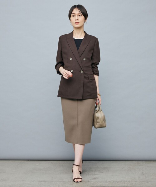 NOLLEY’S Sophi（ノーリーズソフィ）の「ウォッシャブルボイルシアーダブルジャケット（テーラードジャケット・レディース・ダークブラウン/ベージュ・38/36/34）」の22枚目の写真