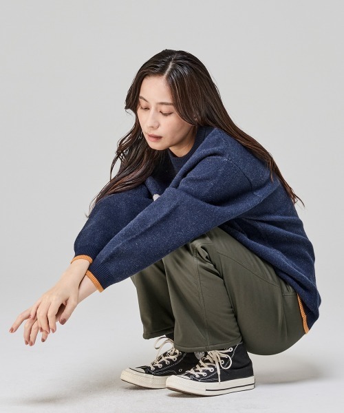 KRIFF MAYER Lady's Collection（クリフメイヤーレディースコレクション）の「【防寒･裏シャギー･ストレート】スッキリ防風パンツ（その他パンツ・レディース・ブラック/カーキ/ベージュ/ライトグレー・LARGE/MEDIUM）」の12枚目の写真