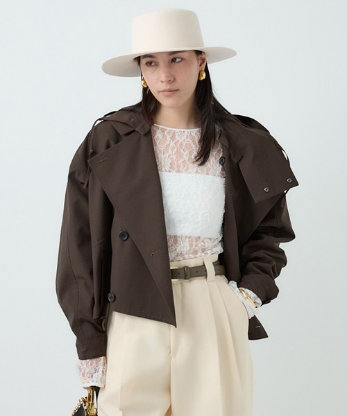 Chaos(カオス)の「Chaos(カオス)/◇VACHEMENT◇ショートトレンチコート 25AW(トレンチコート・レディース・ブラック/ダークブラウン・FREE)」の2枚目の写真