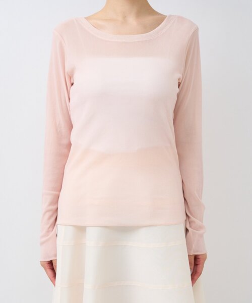 La boutique BonBon(ラブティックボンボン)の「【KAZUMI監修カラーあり】フロッキーチュール前後2WAYカットソー(Tシャツ/カットソー・レディース・オフホワイト/ブラック/ピンク・FREE)」の12枚目の写真