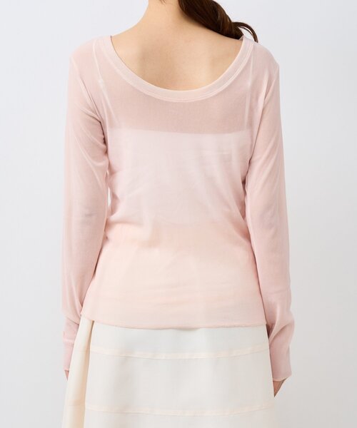 La boutique BonBon(ラブティックボンボン)の「【KAZUMI監修カラーあり】フロッキーチュール前後2WAYカットソー(Tシャツ/カットソー・レディース・オフホワイト/ブラック/ピンク・FREE)」の14枚目の写真