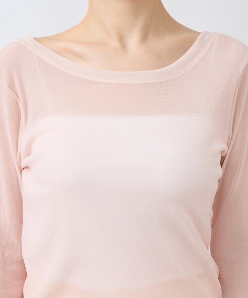 La boutique BonBon(ラブティックボンボン)の「【KAZUMI監修カラーあり】フロッキーチュール前後2WAYカットソー(Tシャツ/カットソー・レディース・オフホワイト/ブラック/ピンク・FREE)」の15枚目の写真