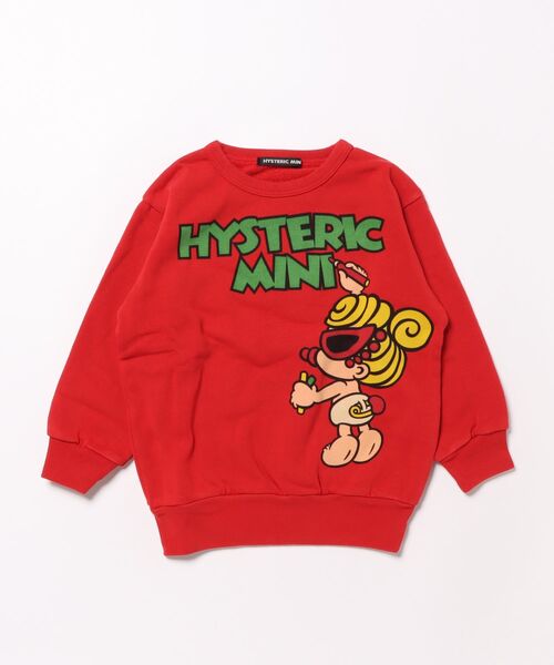 HYSTERIC MINI（ヒステリックミニ）の「DRAWING MINI 裏毛トレーナー（スウェット・キッズ・レッド/ライトグレー/ブラック・100）」の3枚目の写真