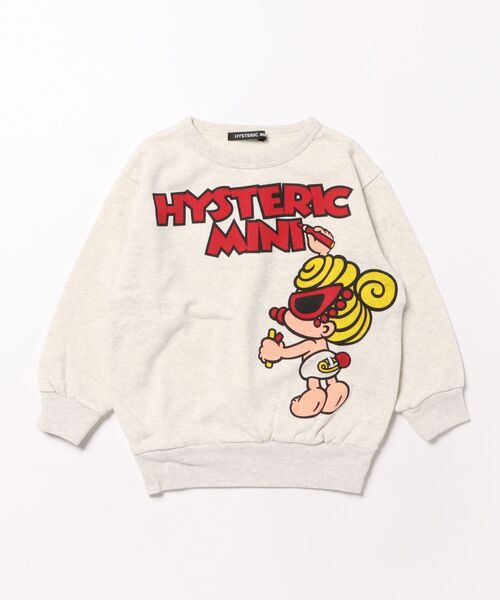 HYSTERIC MINI（ヒステリックミニ）の「DRAWING MINI 裏毛トレーナー（スウェット・キッズ・レッド/ライトグレー/ブラック・100）」の2枚目の写真