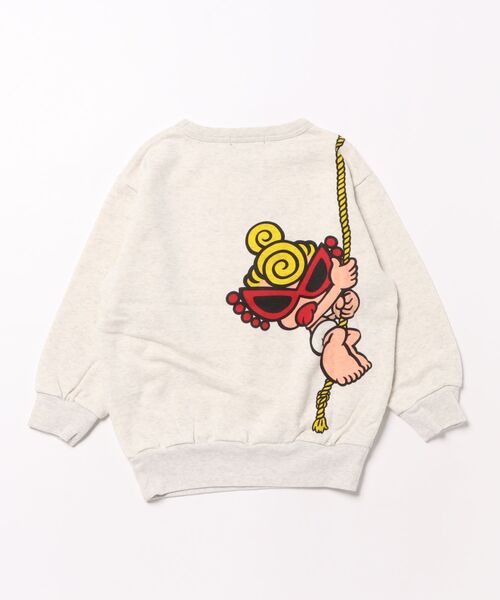 HYSTERIC MINI（ヒステリックミニ）の「DRAWING MINI 裏毛トレーナー（スウェット・キッズ・レッド/ライトグレー/ブラック・100）」の4枚目の写真