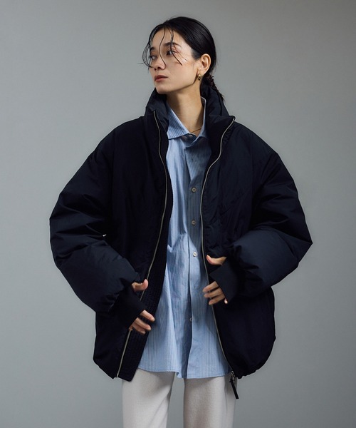 GREENDOWN（グリーンダウン）]撥水加工スタンドカラーダウンジャケット