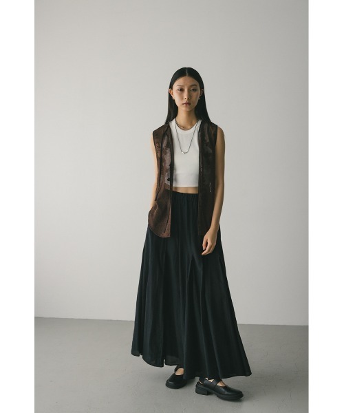 STYLEMIXER（スタイルミキサー）の「ピンタックパネルフレアスカート（スカート・レディース・ブラック/イエロー/アイボリー・SMALL/MEDIUM）」の14枚目の写真