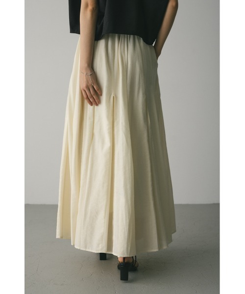 STYLEMIXER（スタイルミキサー）の「ピンタックパネルフレアスカート（スカート・レディース・ブラック/イエロー/アイボリー・SMALL/MEDIUM）」の8枚目の写真