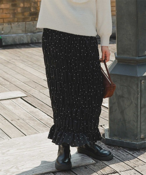 titivate（ティティベイト）の「シャーリングIラインスカート（スカート・レディース・アイボリー/ブラック/ブラック系その他・S/L/M）」の17枚目の写真