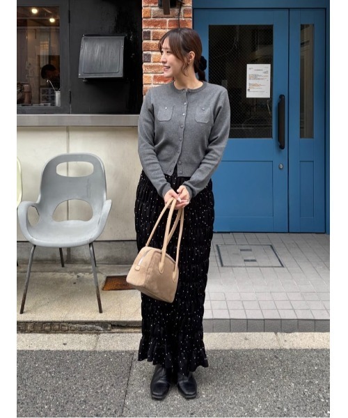 titivate（ティティベイト）の「シャーリングIラインスカート（スカート・レディース・アイボリー/ブラック/ブラック系その他・S/L/M）」の8枚目の写真