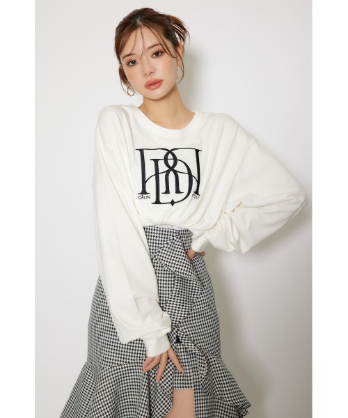 rienda（リエンダ）の「【WEB限定】RDロゴロングTシャツ 秋服　ロンT（Tシャツ/カットソー・レディース・ブラック/ピンク系その他/ホワイト・FREE）」の5枚目の写真