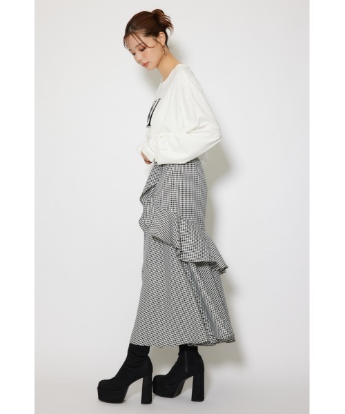 rienda（リエンダ）の「【WEB限定】RDロゴロングTシャツ 秋服　ロンT（Tシャツ/カットソー・レディース・ブラック/ピンク系その他/ホワイト・FREE）」の8枚目の写真