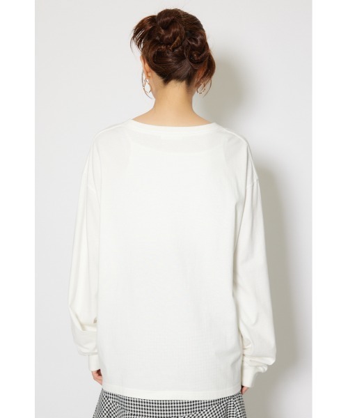 rienda（リエンダ）の「【WEB限定】RDロゴロングTシャツ 秋服　ロンT（Tシャツ/カットソー・レディース・ブラック/ピンク系その他/ホワイト・FREE）」の12枚目の写真