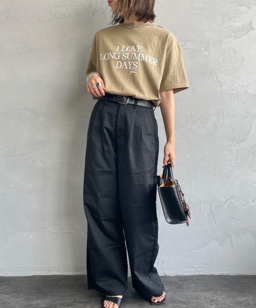 AMERICANA（アメリカーナ）の「[Americana/アメリカーナ] バックプリントロゴＴシャツ（Tシャツ/カットソー・レディース・オートミール/ダークグレー/ベージュ・ONE SIZE）」の7枚目の写真