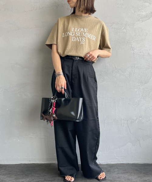 AMERICANA（アメリカーナ）の「[Americana/アメリカーナ] バックプリントロゴＴシャツ（Tシャツ/カットソー・レディース・オートミール/ダークグレー/ベージュ・ONE SIZE）」の15枚目の写真