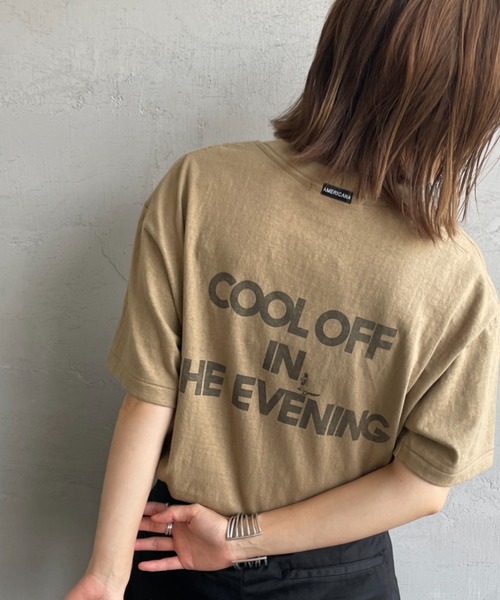 AMERICANA（アメリカーナ）の「[Americana/アメリカーナ] バックプリントロゴＴシャツ（Tシャツ/カットソー・レディース・オートミール/ダークグレー/ベージュ・ONE SIZE）」の11枚目の写真