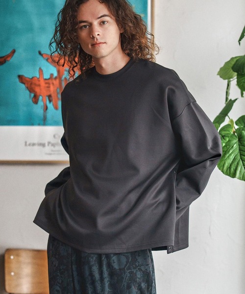 CAMBIO(カンビオ)の「mlt5338-サイドボタンポンチカットソー(CMB-R0178)(Tシャツ/カットソー・メンズ・ブラック/ネイビー/ホワイト・L/M/S)」の5枚目の写真