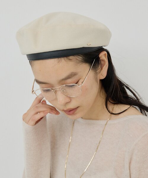 GALLARDAGALANTE（ガリャルダガランテ）の「パイピングベレー（ハット・レディース・ブラック/アイボリー・FREE）」の2枚目の写真