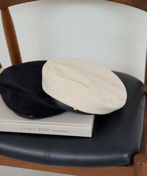 GALLARDAGALANTE（ガリャルダガランテ）の「パイピングベレー（ハット・レディース・ブラック/アイボリー・FREE）」の3枚目の写真