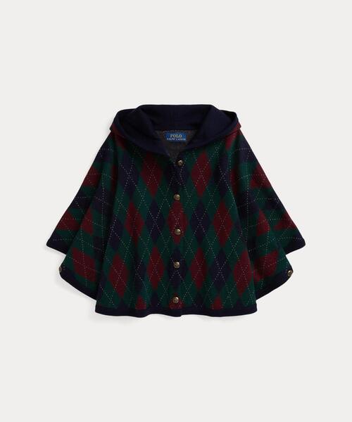 アーガイル ウール フーデッド ポンチョ（ポンチョ）｜POLO RALPH