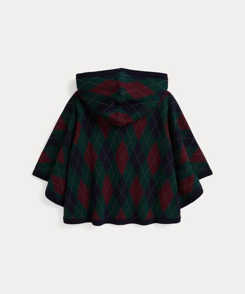 アーガイル ウール フーデッド ポンチョ（ポンチョ）｜POLO