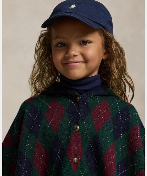アーガイル ウール フーデッド ポンチョ（ポンチョ）｜POLO RALPH
