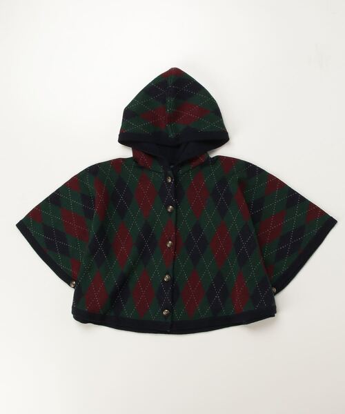 アーガイル ウール フーデッド ポンチョ（ポンチョ）｜POLO RALPH