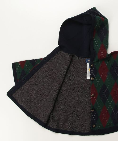アーガイル ウール フーデッド ポンチョ（ポンチョ）｜POLO RALPH