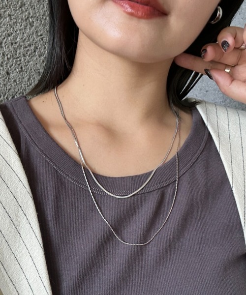 CIAOPANIC TYPY（チャオパニックティピー）の「lilステンレス2連ネックレス（ネックレス・レディース・ゴールド/シルバー・ONE SIZE）」の2枚目の写真