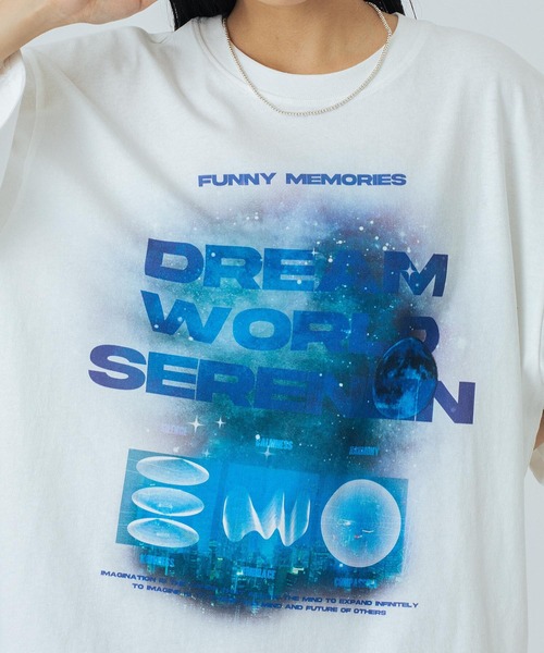 OKIRAKU（オキラク）の「(OKIRAKU×ROSEBUD)GRAPHIC BIG TEE（Tシャツ/カットソー・レディース・ホワイト/ブラック・ONE SIZE）」の3枚目の写真