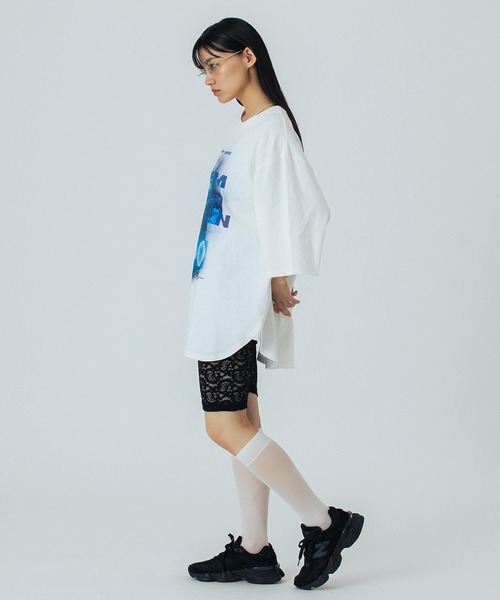 OKIRAKU（オキラク）の「(OKIRAKU×ROSEBUD)GRAPHIC BIG TEE（Tシャツ/カットソー・レディース・ホワイト/ブラック・ONE SIZE）」の10枚目の写真