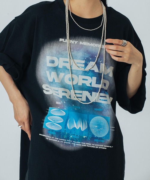 OKIRAKU（オキラク）の「(OKIRAKU×ROSEBUD)GRAPHIC BIG TEE（Tシャツ/カットソー・レディース・ホワイト/ブラック・ONE SIZE）」の16枚目の写真