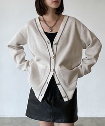 PAGEBOY | ライトモールストライプリブVカーディガン(カーディガン/ボレロ)