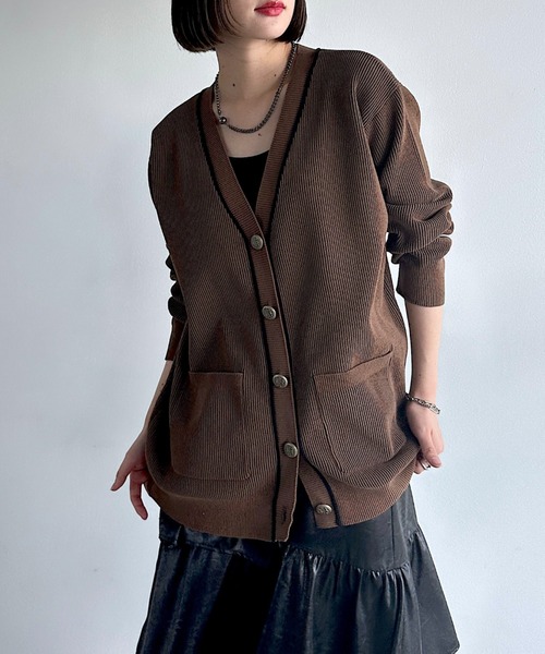 PAGEBOY（ページボーイ）の「ライトモールストライプリブVカーディガン（カーディガン/ボレロ・レディース・オフホワイト/ブラック/ブラウン/レッド系その他・FREE）」の18枚目の写真