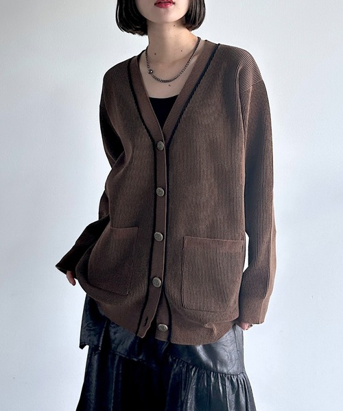 PAGEBOY（ページボーイ）の「ライトモールストライプリブVカーディガン（カーディガン/ボレロ・レディース・オフホワイト/ブラック/ブラウン/レッド系その他・FREE）」の19枚目の写真