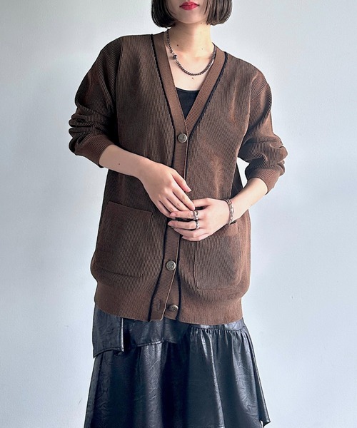 PAGEBOY（ページボーイ）の「ライトモールストライプリブVカーディガン（カーディガン/ボレロ・レディース・オフホワイト/ブラック/ブラウン/レッド系その他・FREE）」の20枚目の写真