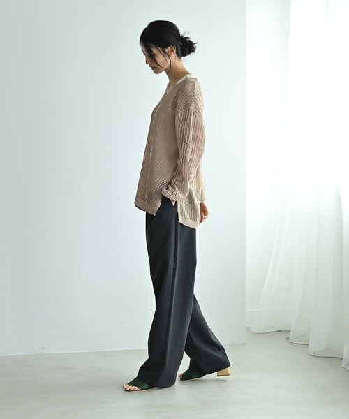 STYLE DELI(スタイルデリ)の「【BLK001】エアリーシルエットのメッシュニット(ニット/セーター・レディース・アイボリー/ベージュ・FREE)」の14枚目の写真